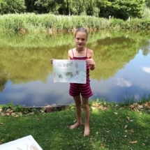 Roos tekent water met rimpelingen